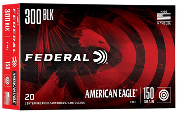 Federal American Eagle 300 Blackout 150gr Full Metal Jacket Boat Tail 20 Rd - Box or Case