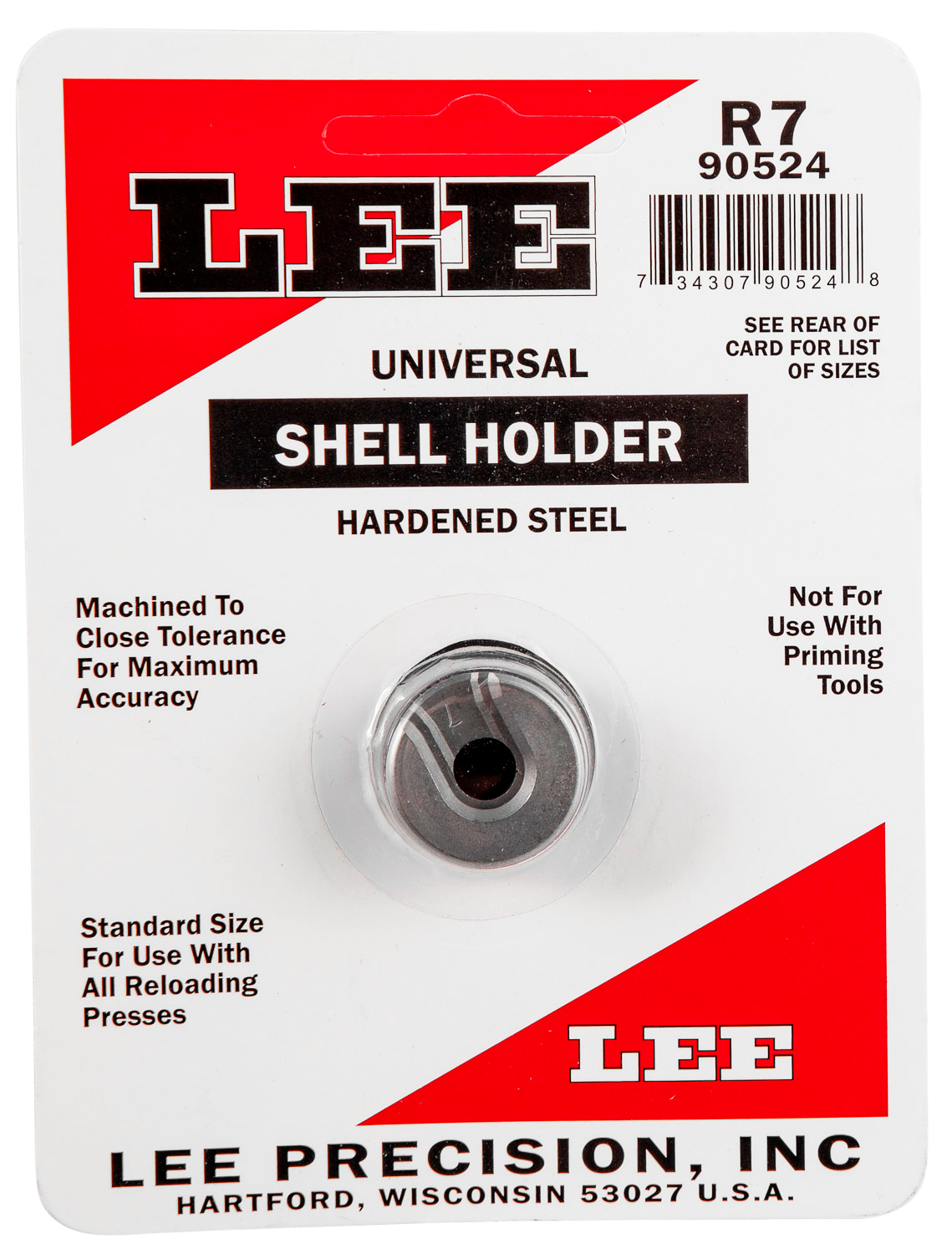 Lee Precision 90524 Shell Holder Universal #7R 30 M1 Carbine / 32 ACP