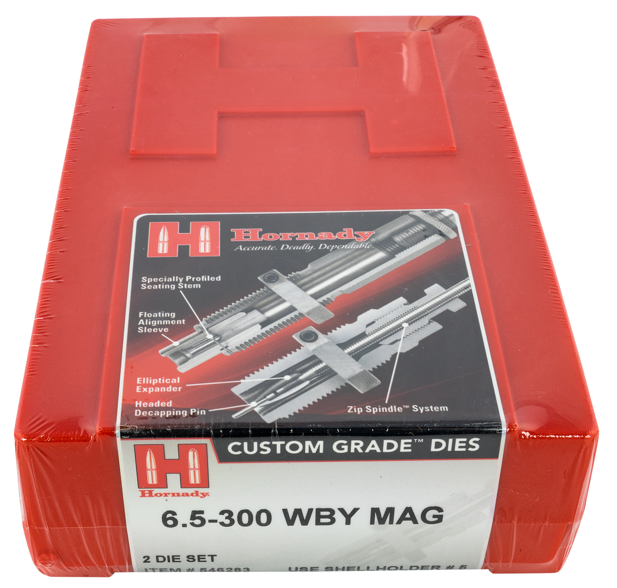 Hornady Custom Grade Series IV 2-Die Set 6.5-300 Wthby Mag Sizing/Seater