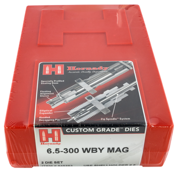 Hornady Custom Grade Series IV 2-Die Set 6.5-300 Wthby Mag Sizing/Seater