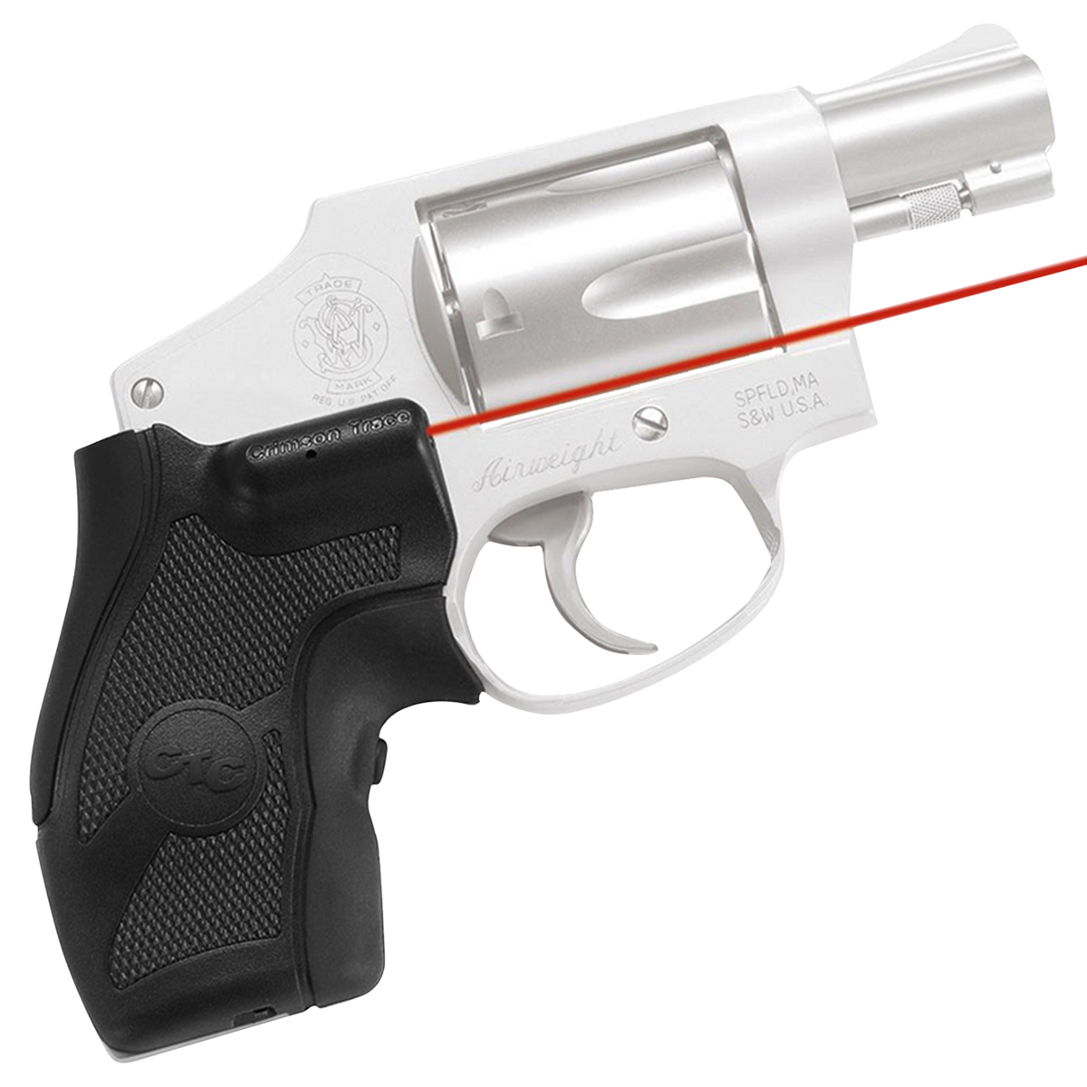 Crimson Trace LG-405 Lasergrips S&W J Frame Round Butt Red Laser Black Polymer