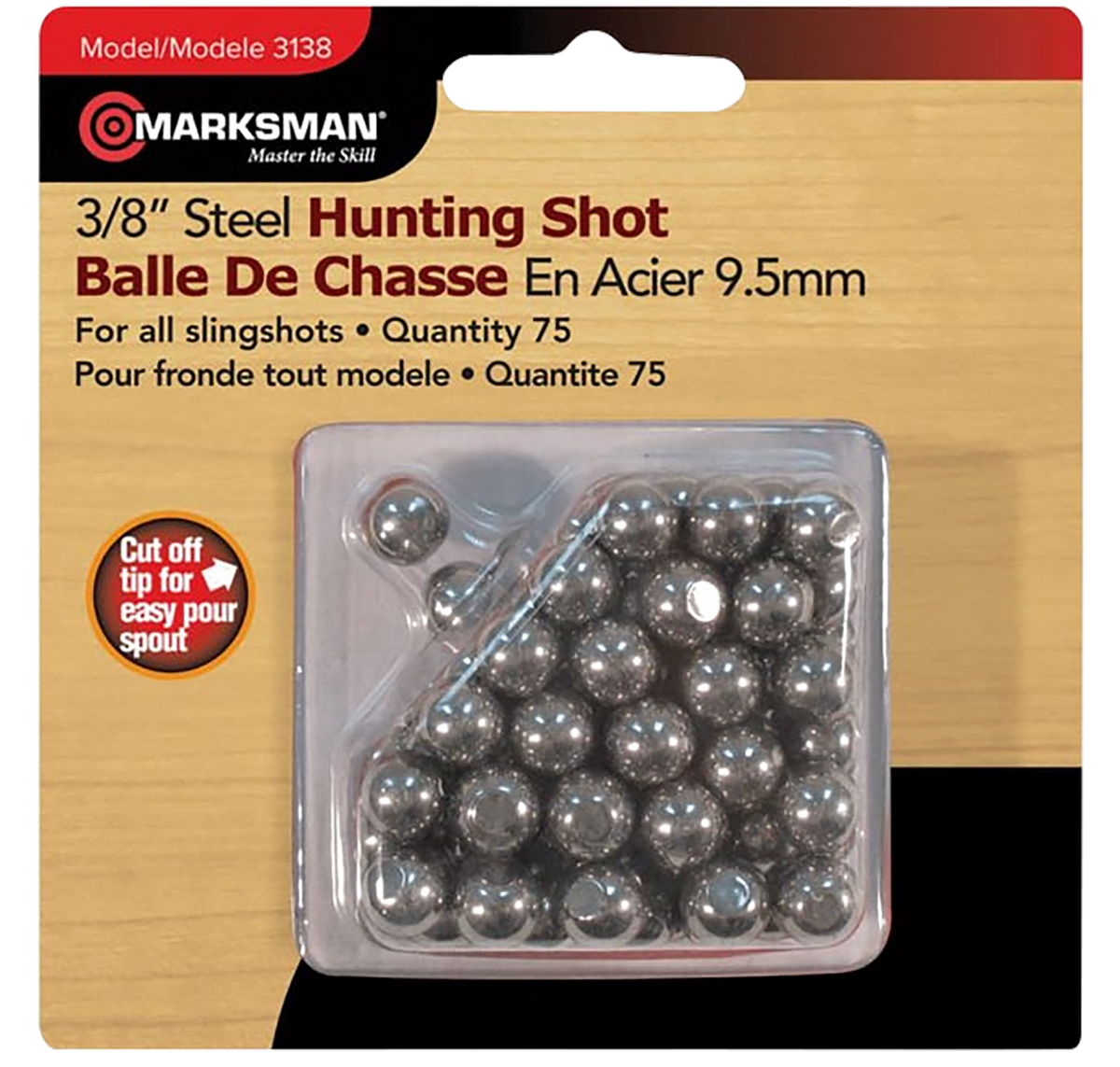 Marksman 3138 Slingshot Steel Shot 3/8" 250 Count