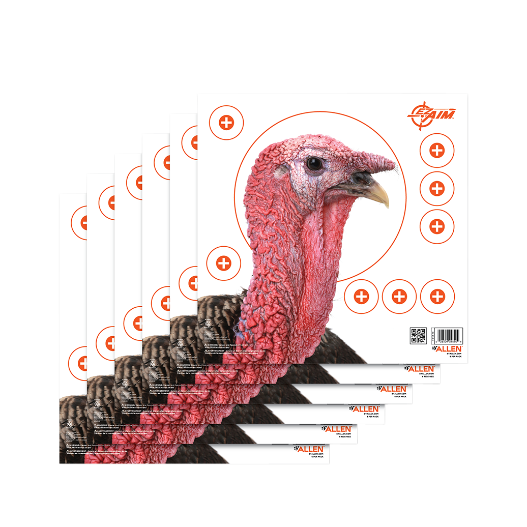 EZ-Aim Four Color Turkey Hanging Paper Target 12" x 12" 6 Pack