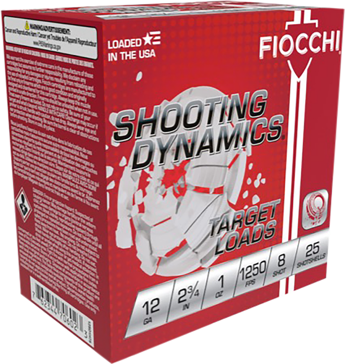 Fiocchi Shooting Dynamics 12 Gauge 2.75" 1oz #8 Lead Shot 25 Bx/10 Cs - Box or Case