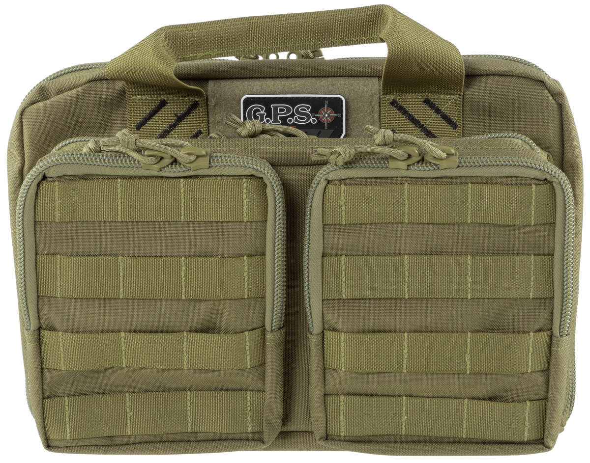 G Outdoors Quad +2 Tactical Pistol Case Tan 1000D Polyester - Holds 6 Handguns
