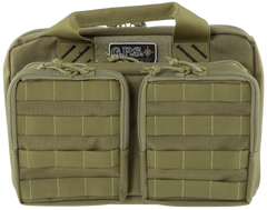G Outdoors Quad +2 Tactical Pistol Case Tan 1000D Polyester - Holds 6 Handguns