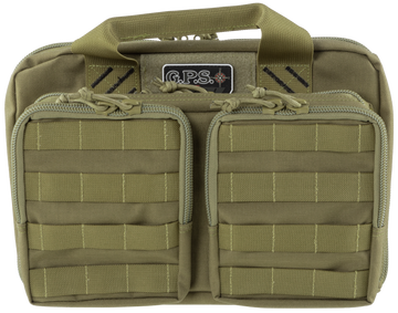 G Outdoors Quad +2 Tactical Pistol Case Tan 1000D Polyester - Holds 6 Handguns