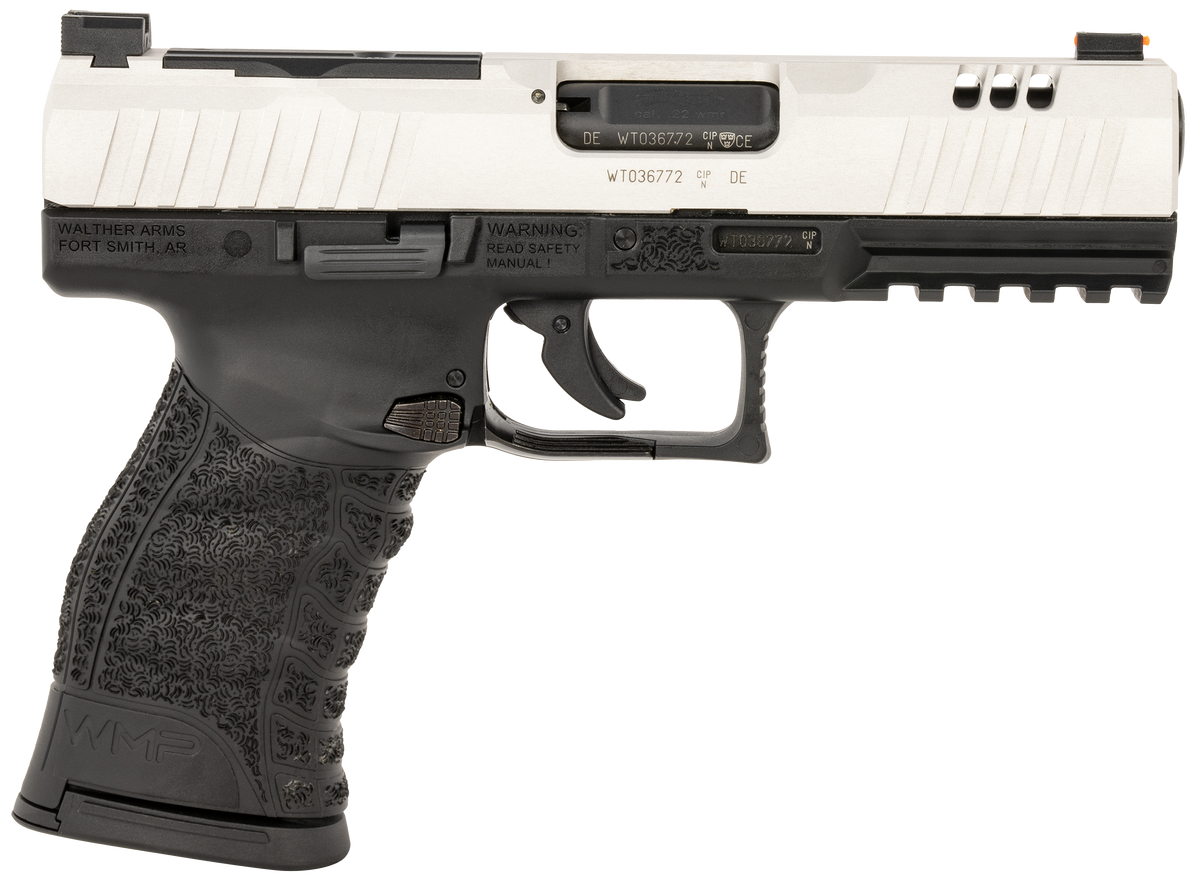 Walther Arms WMP 22 WMR 4.5" 15+1 Semi-Auto Pistol - Silver/Black