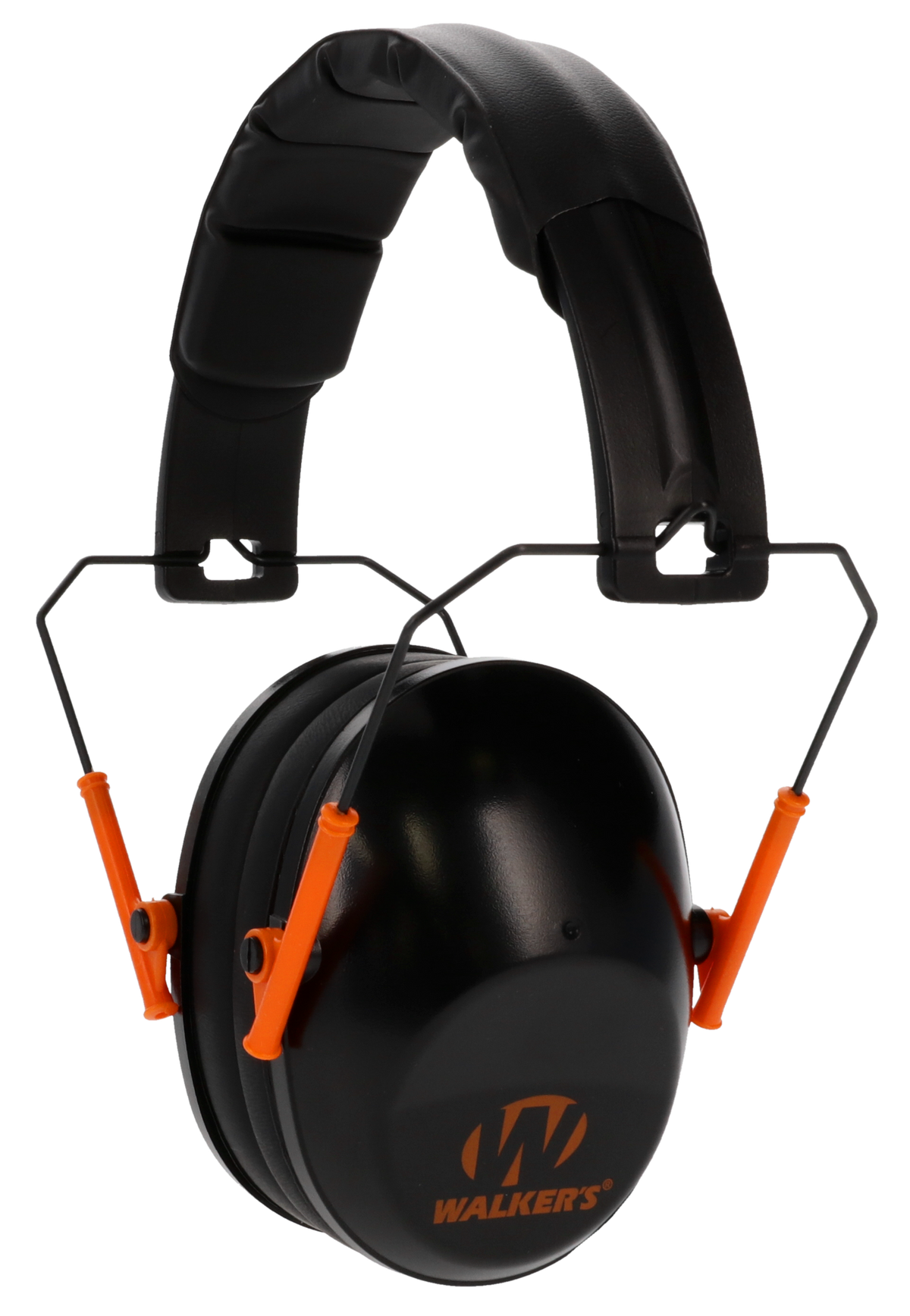 Walkers Game Ear Pro Low Profile Passive Muff 22 dB Over the Head Black/Orange Polymer