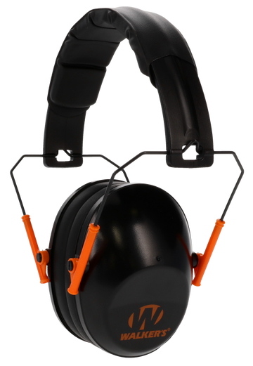 Walkers Game Ear Pro Low Profile Passive Muff 22 dB Over the Head Black/Orange Polymer
