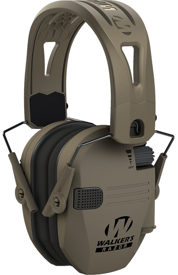 Walkers Game Ear Razor Tacti-Grip 23 dB Over the Head Electronic Muff - Flat Dark Earth