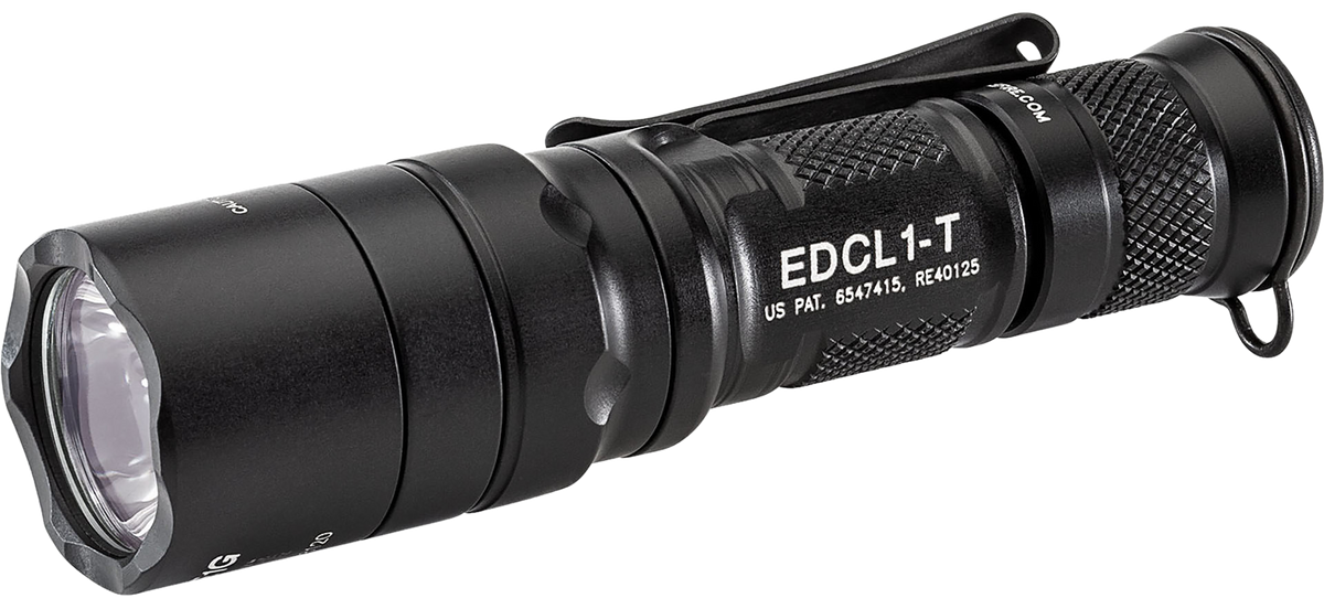 Surefire EDCL1-T Everyday Carry Light 1 5/500 Lumens White LED Flashlight - Black Anodized