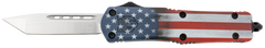 CobraTec Knives FS-3 American Flag Medium 3" OTF Tanto Plain D2 Satin Cerakoted Aluminum Handle