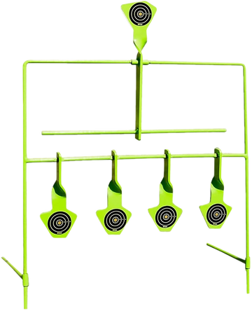 SME SMEST22RES Hands Free Resetting System .22 Cal Rimfire Pistol/Rifle Steel Target - Black/Green