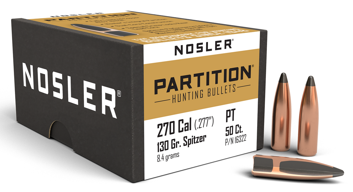 Nosler Partition .270 Cal 130gr Spitzer 50/Box