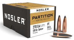 Nosler Partition .270 Cal 130gr Spitzer 50/Box