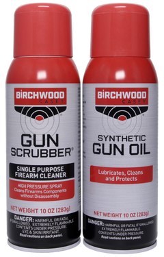 Birchwood Casey Gun Scrubber & Synthetic Gun Oil Combo Pack 10 oz Aerosol 2 Pack