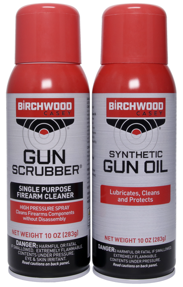 Birchwood Casey Gun Scrubber & Synthetic Gun Oil Combo Pack 10 oz Aerosol 2 Pack