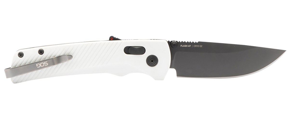 S.O.G Flash AT 3.45" Folding Plain Cryo D2 Steel - Concrete Gray GRN Handle