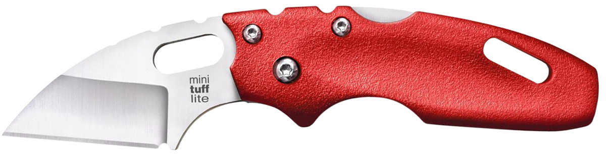 Cold Steel CS20MTR Mini Tuff Lite 2" Folding Plain Sheepsfoot 4034SS Red Griv-Ex Handle