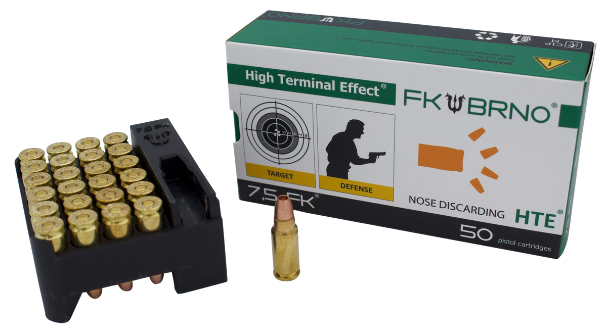 FK Brno US F5 7.5 FK 95gr Copper Hollow Point 50-Rd Handgun Ammo - Box or Case
