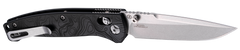 Hogue Mysto 3.40" Folding Clip Point Plain Edge Black Stonewashed CPM MagnaCut - Black Richlite Handle