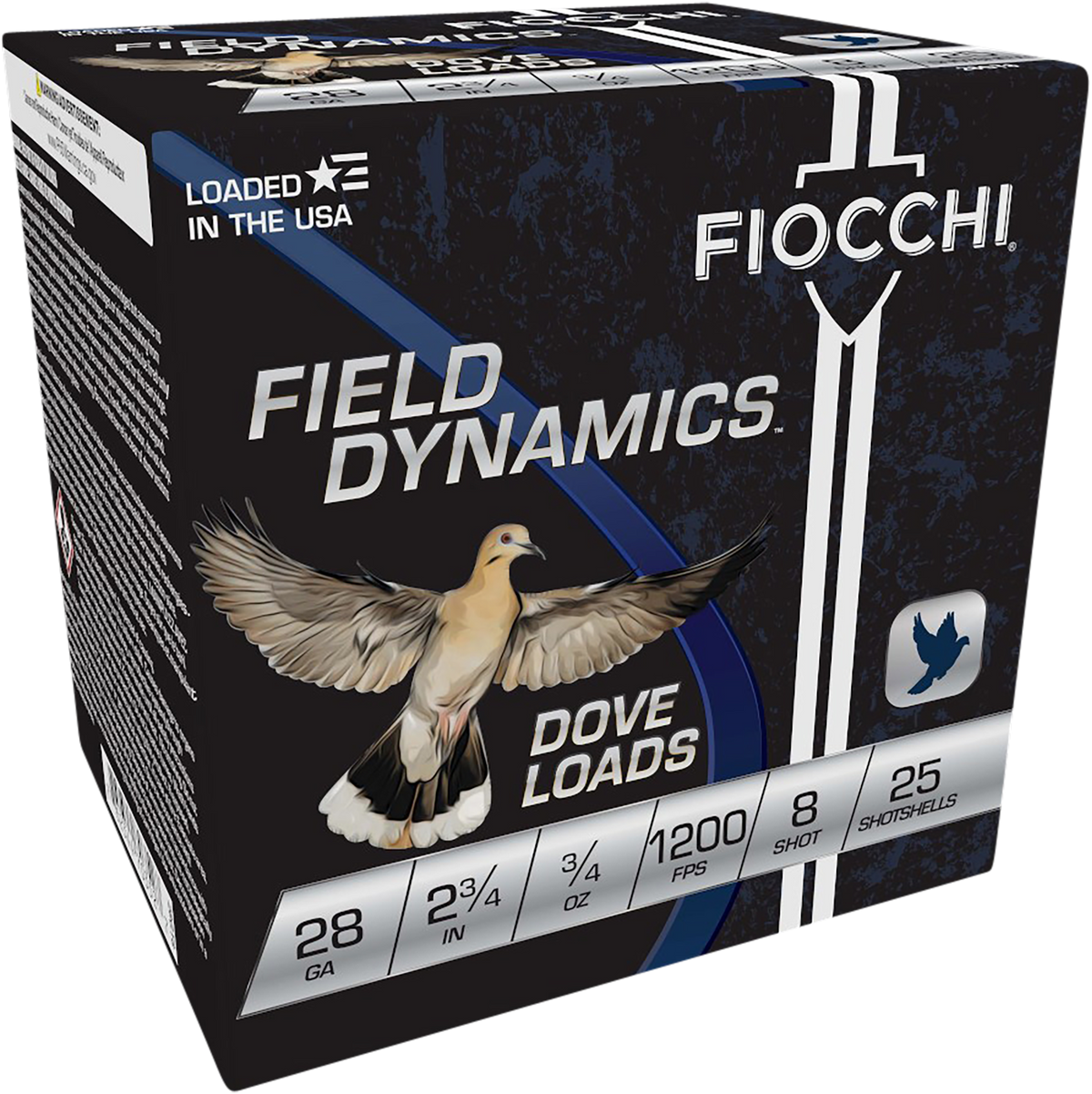 Fiocchi Field Dynamics Dove & Quail 28 Gauge 2.75" 3/4 oz 8 Shot Lead - Box or Case
