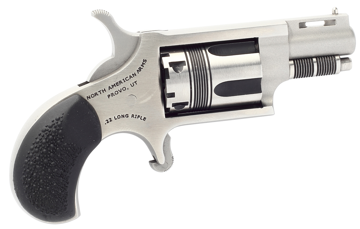 NAA Wasp 22 LR 1.13" 5-Shot SAO Mini-Revolver - Black Pebbled Rubber Grip