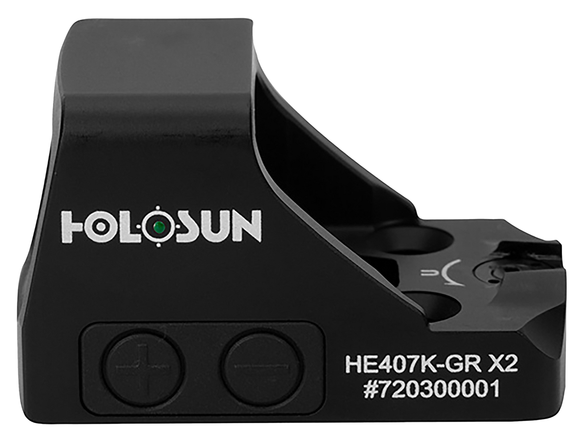 Holosun HE407K-GR X2 1x 0.58"x0.77" 6 MOA Green Dot Reflex Sight - Black Anodized