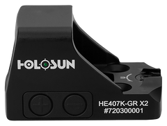 Holosun HE407K-GR X2 1x 0.58"x0.77" 6 MOA Green Dot Reflex Sight - Black Anodized