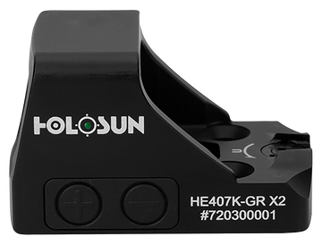 Holosun HE407K-GR X2 1x 0.58"x0.77" 6 MOA Green Dot Reflex Sight - Black Anodized