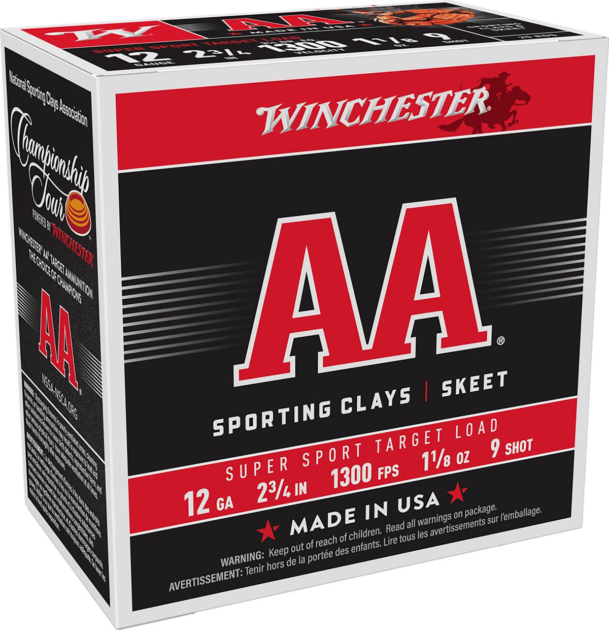Winchester Ammo AA Super Sport Sporting Clay 12 Gauge 2.75" 1-1/8 oz 9 Shot - Box or Case