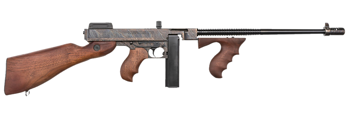 Thompson T1CH 1927A-1 Deluxe 45 ACP 18" 20+1 Semi-Auto Rifle - Color Case Hardened