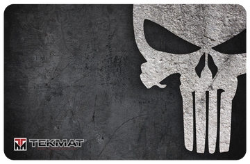 TekMat TEKR17PUNISHER Punisher Grunge Cleaning Mat 11" x 17" Rubber - Black/White