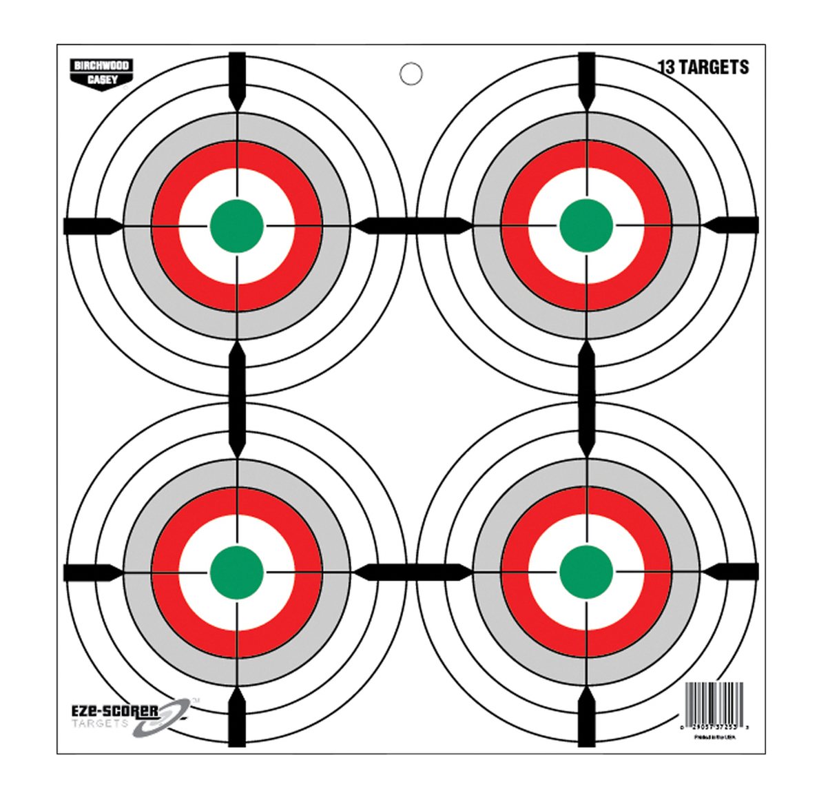 Birchwood Casey 37253 EZE-Scorer 12in Multi Bullseye Hanging Paper Target 13 Per Pack