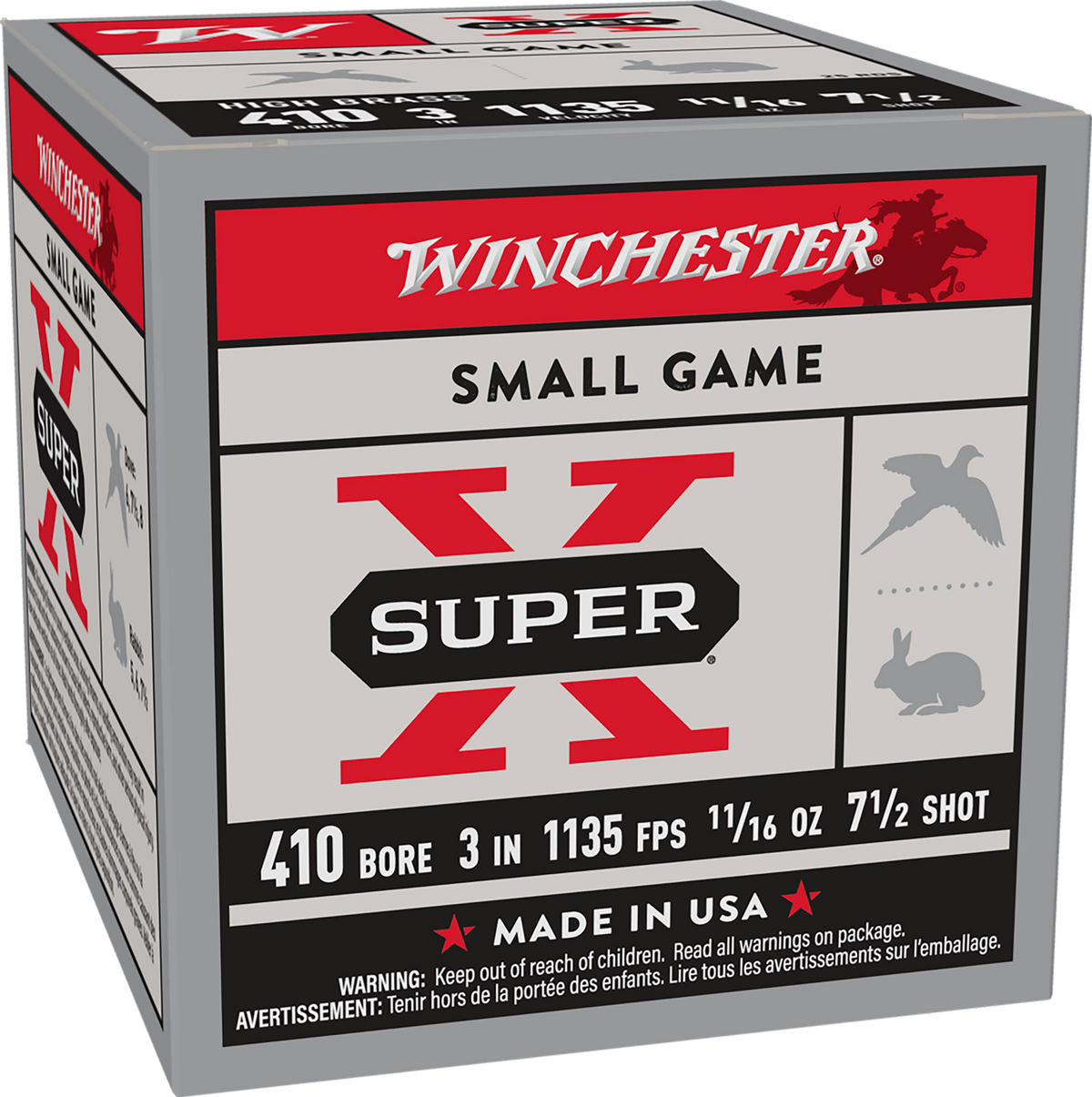 Winchester Ammo Super X Heavy Game Load High Brass 410 Gauge 3" 11/16 oz 7.5 Shot - Box or Case