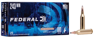 Federal 243B Power-Shok 243 Win 100gr Jacketed Soft Point 20 Rd - Box or Case