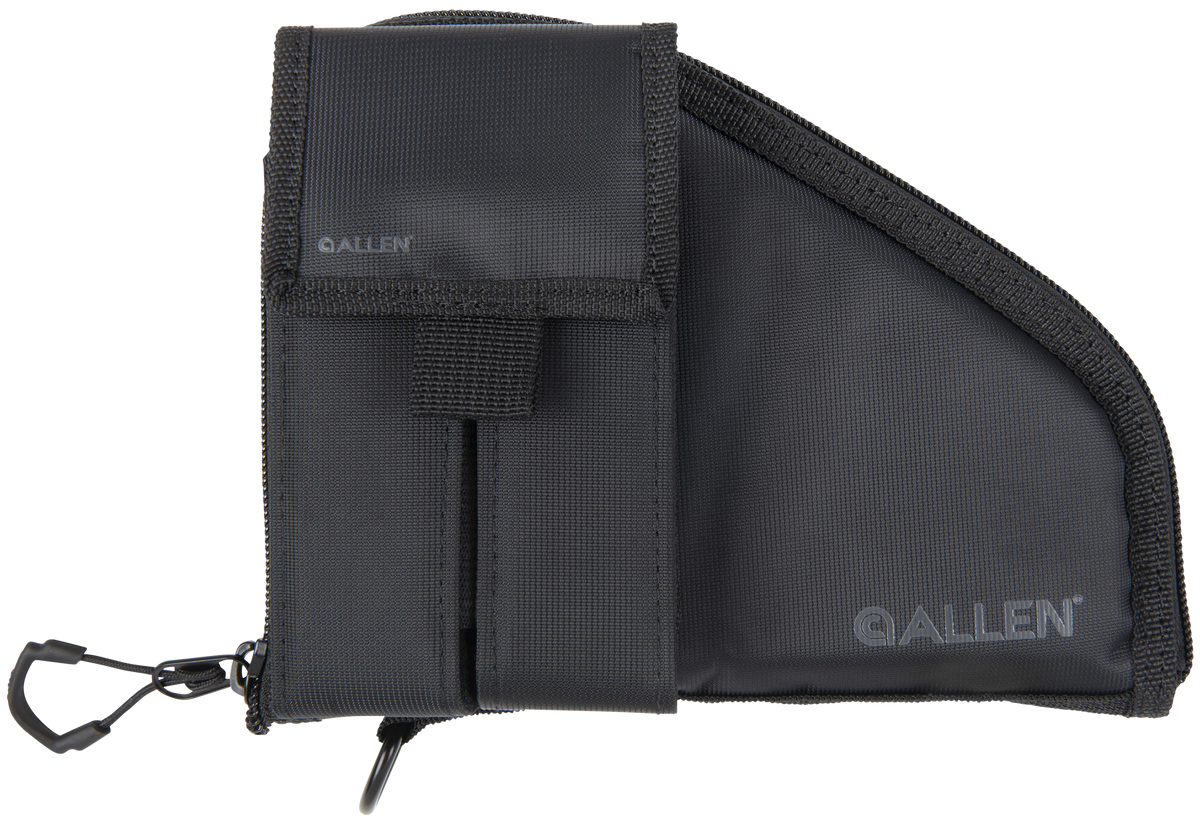 Allen 78-7 Pistol Case with Mag Pouch Black Nylon - Fits Compact Handguns