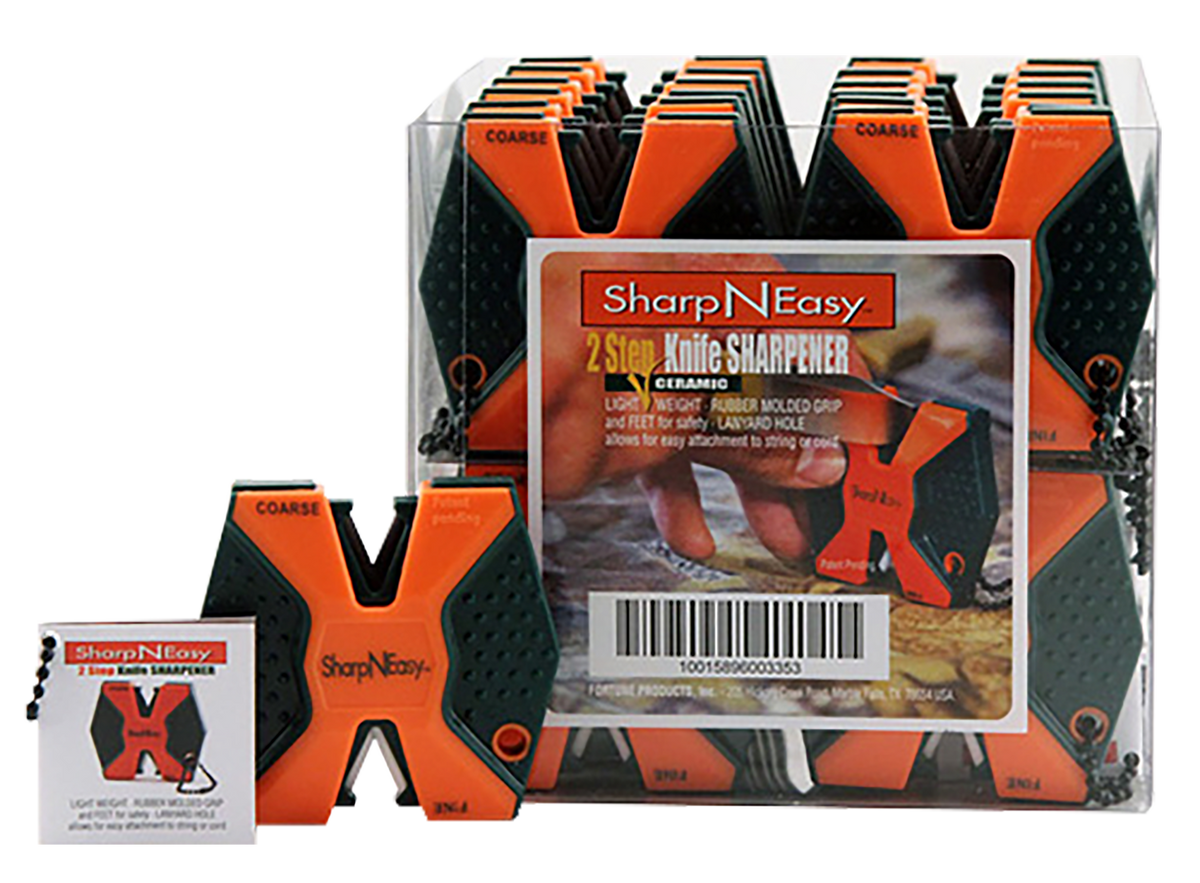Accusharp 335CD SharpNEasy 2-Step Fine, Coarse Ceramic Stone Sharpener Plastic Handle Black/Orange