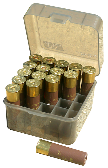 MTM Case-Gard S2512M41 Shotshell Box 10/12 Gauge 3.5" 25-Rd Flip-Top Clear Smoke