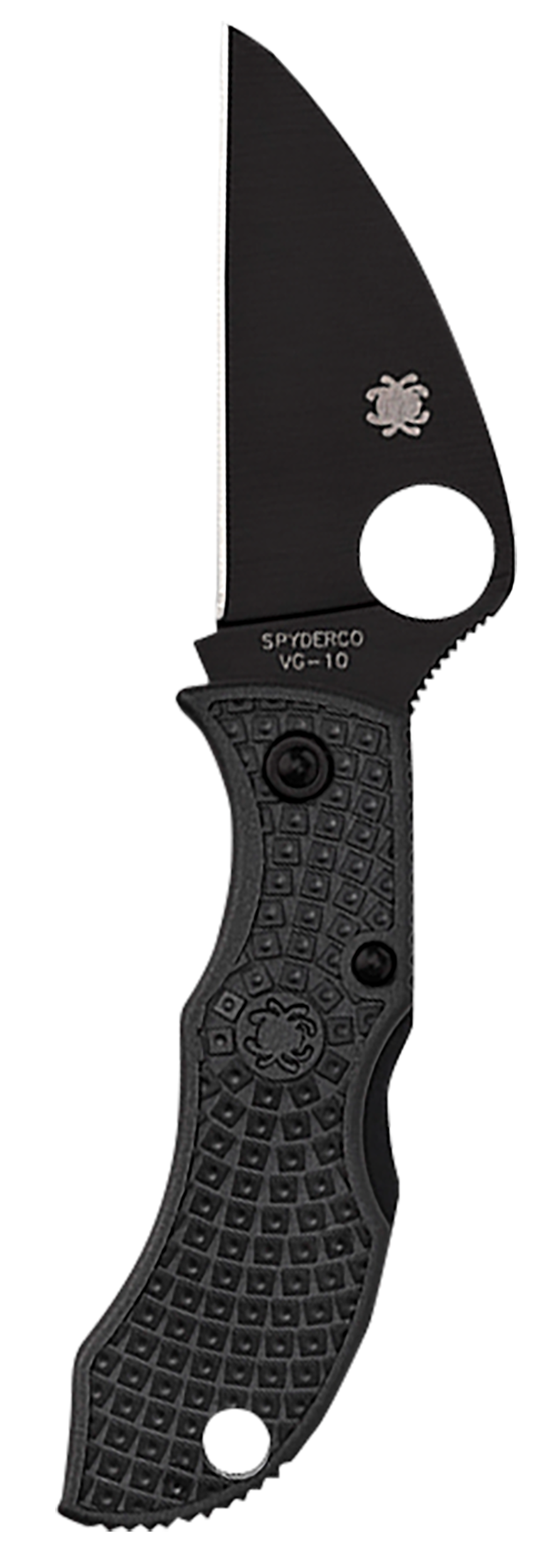 Spyderco Manbug 1.91" Wharncliffe Plain Edge Black TiCN VG-10 FRN Folding Knife