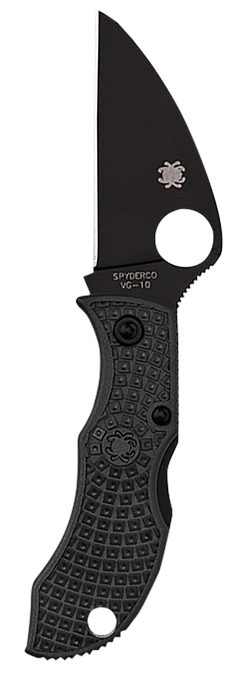 Spyderco Manbug 1.91" Wharncliffe Plain Edge Black TiCN VG-10 FRN Folding Knife