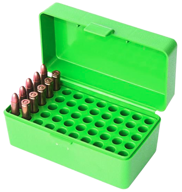 MTM Case-Gard 22-HORN-10 Ammo Box 50-Rd Flip-Top 22 Hornet Green