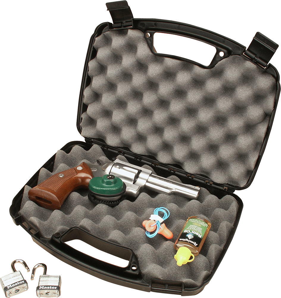 MTM Case-Gard 80740 Single Handgun Case Up to 6" Barrel Black Polypropylene