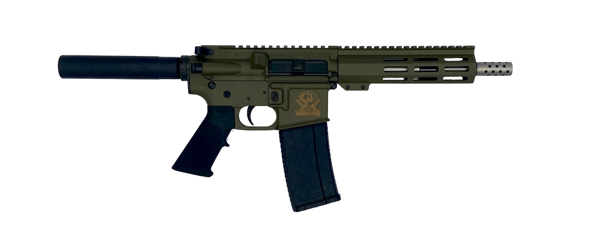 Great Lakes Firearms GL15 223 Wylde 7.50" 30+1 Semi-Auto AR-15 Pistol - OD Green / Stainless
