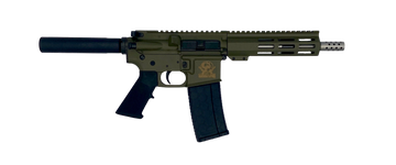 Great Lakes Firearms GL15 223 Wylde 7.50" 30+1 Semi-Auto AR-15 Pistol - OD Green / Stainless