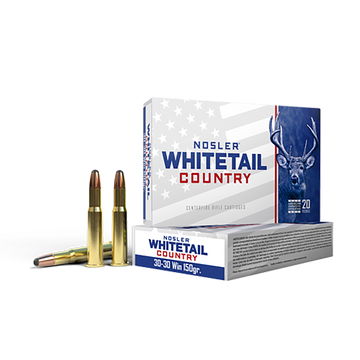 Nosler Whitetail Country 30-30 Win 150gr Spitzer Boat Tail 20-Rd - Box or Case