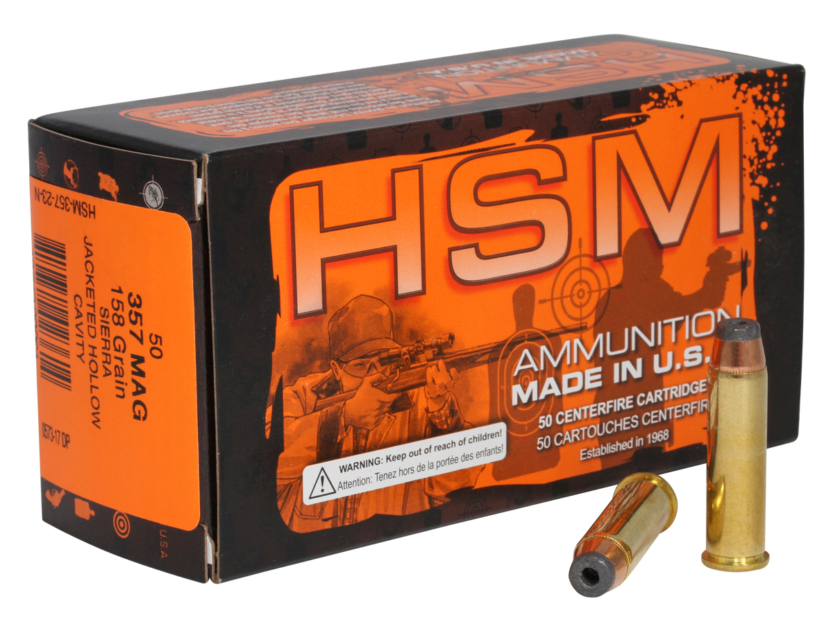 HSM Pro Pistol 357 Mag 158gr Jacketed Hollow Cavity 50 Rd - Box or Case