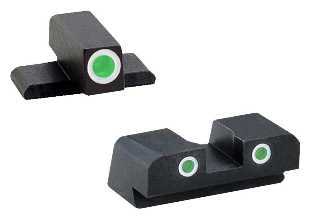 Ameriglo XD191 Classic Tritium Sight Set for Springfield Armory XD - Green Tritium White Outline