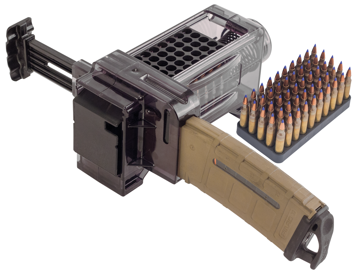 Caldwell 397488 AR-15 Magazine Charger .223/5.56 NATO/.300 BLK/.204 Ruger 50-Rd Smoke Polycarbonate